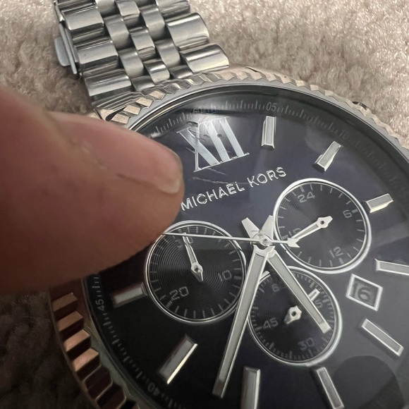 Michael Kors Silver Watch with Blue Dial - Picture 4 of 4